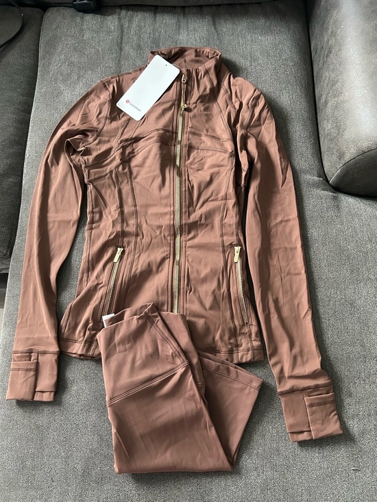 lululemon athletica Other - lululemon athletica Brown Track Jacket and Joggers Set